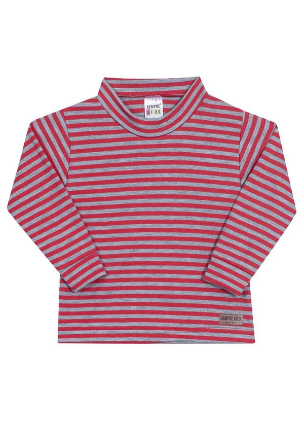 Sempre Kids - Camiseta Masculino Listras Vermelho