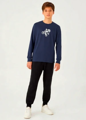 Pulla Bulla - Camiseta Meia Malha Marinho - PULLA BULLA