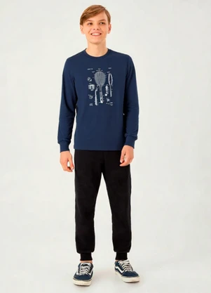 Pulla Bulla - Camiseta Meia Malha Marinho - PULLA BULLA