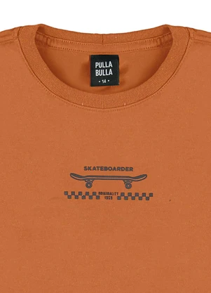 Pulla Bulla - Camiseta Meia Malha Marrom - PULLA BULLA