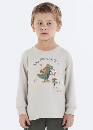 Pulla Bulla - Camiseta Primeiros Passos Meia Malha Cinza - PULLA BULLA