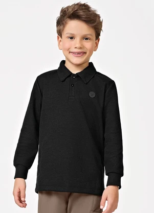 Trick Nick - Polo Infantil Manga Longa Masculina Preto - TRICK NICK
