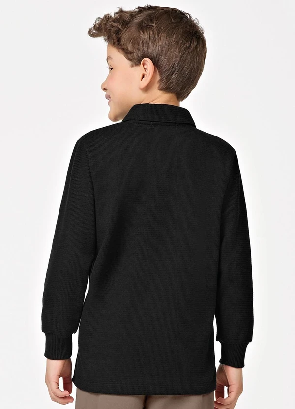 Trick Nick - Polo Infantil Manga Longa Masculina Preto 2