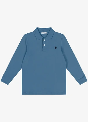 Trick Nick - Polo Infantil Masculino Manga Longa Azul - TRICK NICK
