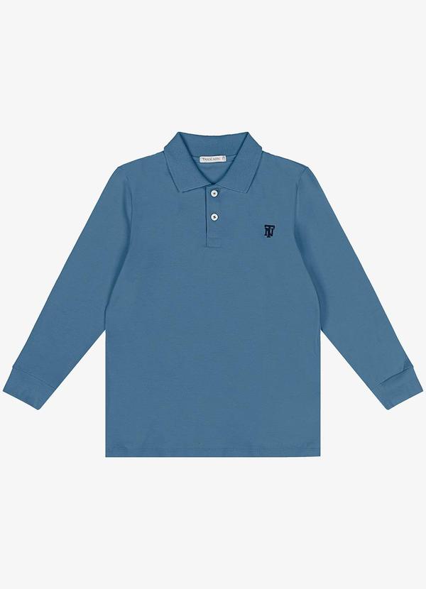 Trick Nick - Polo Infantil Masculino Manga Longa Azul