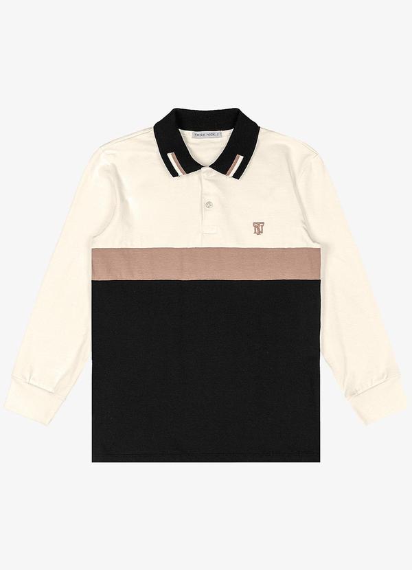 Trick Nick - Polo Infantil Masculino Manga Longa Bege 5