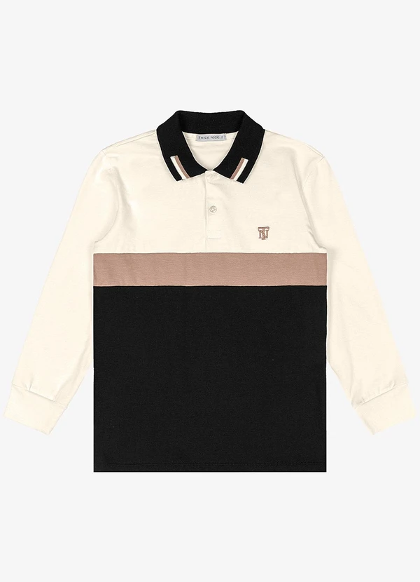 Trick Nick - Polo Infantil Masculino Manga Longa Bege 5