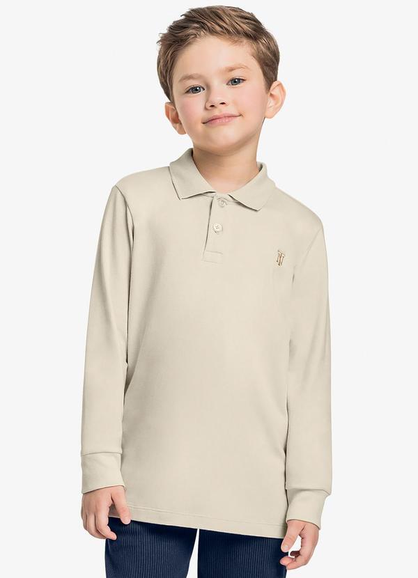 Trick Nick - Polo Infantil Masculino Manga Longa Bege