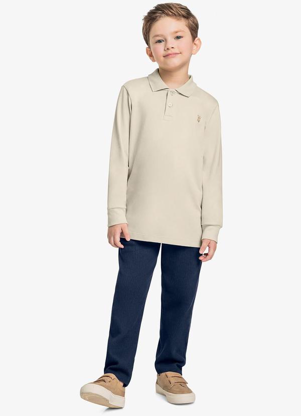 Trick Nick - Polo Infantil Masculino Manga Longa Bege 3