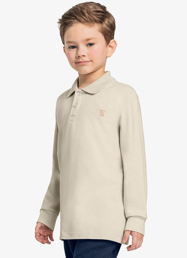 Trick Nick - Polo Infantil Masculino Manga Longa Bege 4