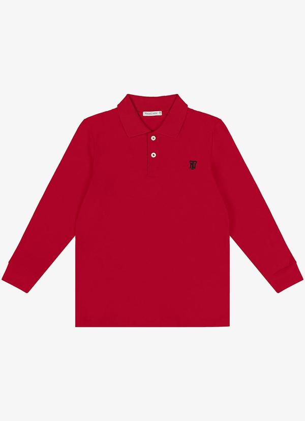Trick Nick - Polo Infantil Masculino Manga Longa Vermelho