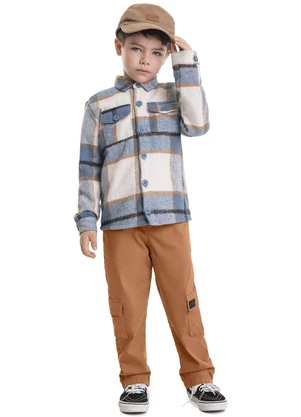 Quimby - Shacket Xadrez Infantil Menino Azul - QUIMBY