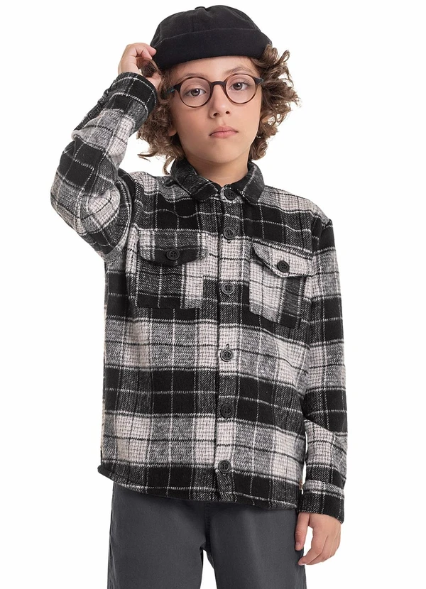 Quimby - Shacket Xadrez Infantil Menino Preto 1