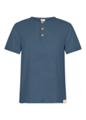 Alakazoo - Camisa com Gola Padre em Malha Texturizada Azul - ALAKAZOO