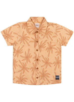 Camisa  Estampada Coqueiros Elian (Laranja) - ELIAN