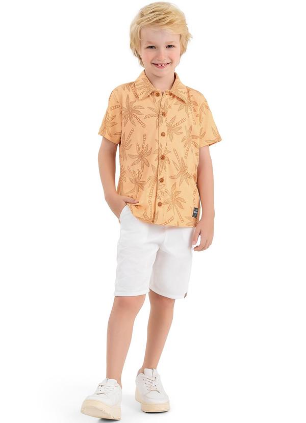 Elian - Camisa Estampada Coqueiros Elian Laranja