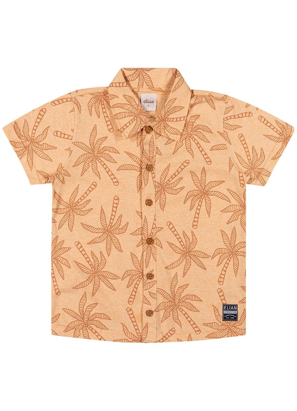 Elian - Camisa  Estampada Coqueiros Elian Laranja 2