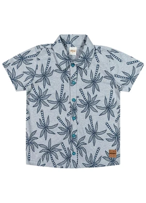 Camisa Infantil Estampada Coqueiros Elian (Azul) - ELIAN