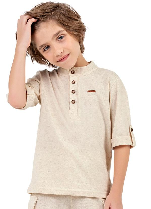 Colorittá - Camisa Infantil Menino Botões Colorittá Bege