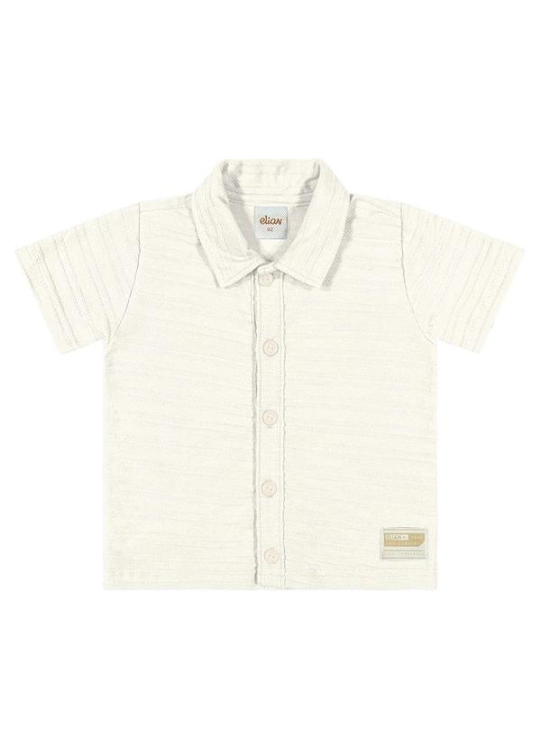 Elian - Camisa Infantil Menino Textura Elian Bege