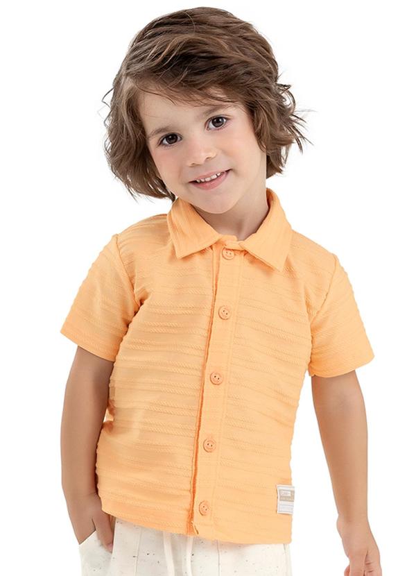 Elian - Camisa Infantil Menino Textura Elian Laranja