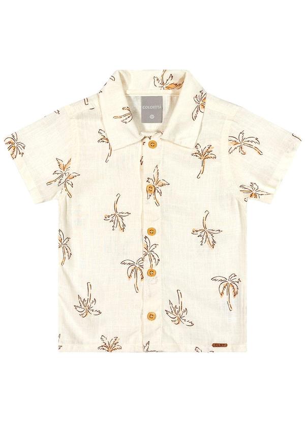 Colorittá - Camisa Infantil Menino Tropical Colorittá Bege