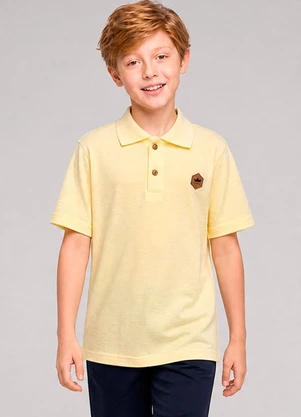 Marlan - Camisa Infantil Polo em Piquet Amarelo - MARLAN