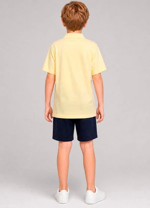 Marlan - Camisa Infantil Polo em Piquet Amarelo - MARLAN