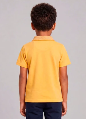 Marlan - Camisa Infantil Polo em Piquet Confort Amarelo - MARLAN