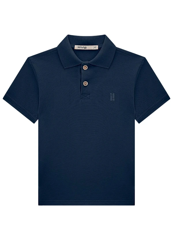 Ioluig - Camisa Menino Polo em Piquet Azul 3