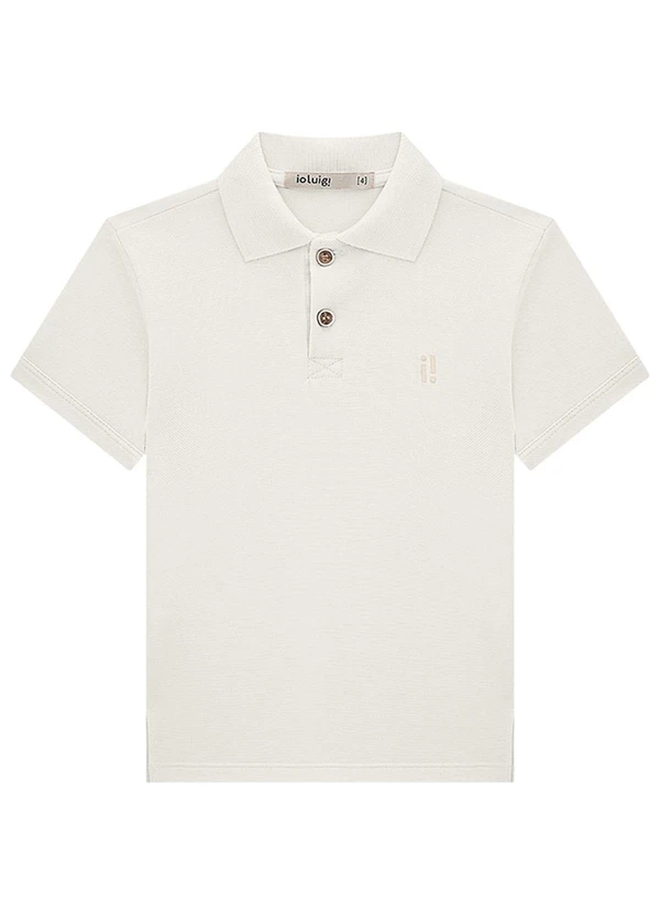 Ioluig - Camisa Menino Polo em Piquet Bege