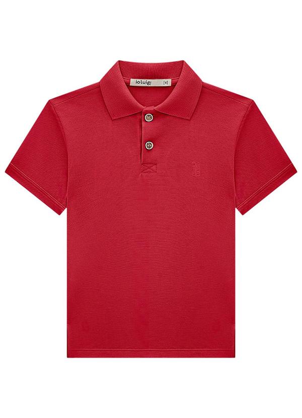 Ioluig - Camisa Menino Polo em Piquet Vermelho