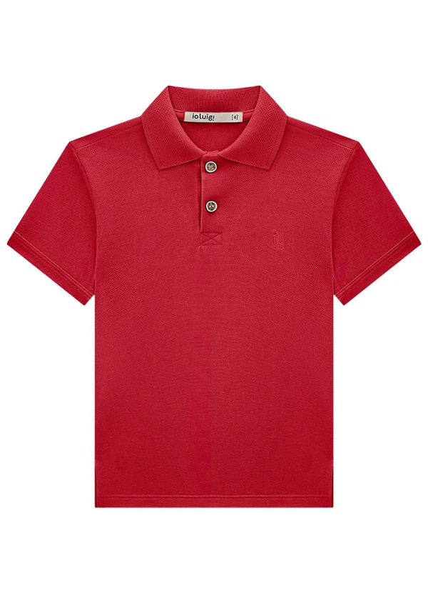 Ioluig - Camisa Menino Polo em Piquet Vermelho