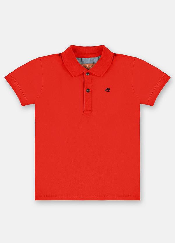 Up Baby - Camisa Polo Básica de Menino Vermelho