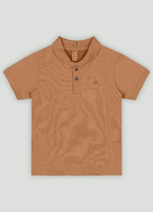 Up Baby - Camisa Polo Básica para Meninos Marrom - UP BABY
