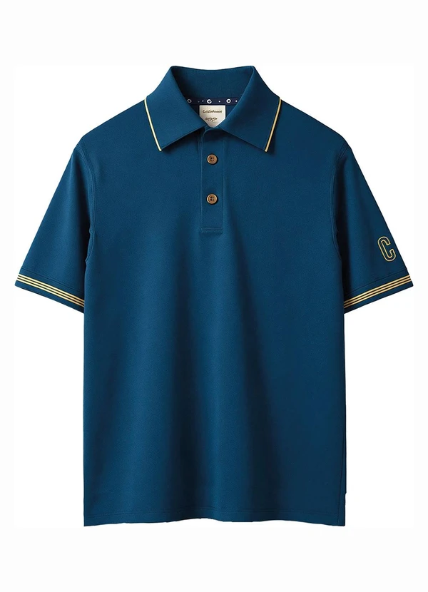 Carinhoso - Camisa Polo com Bordado Azul Escuro