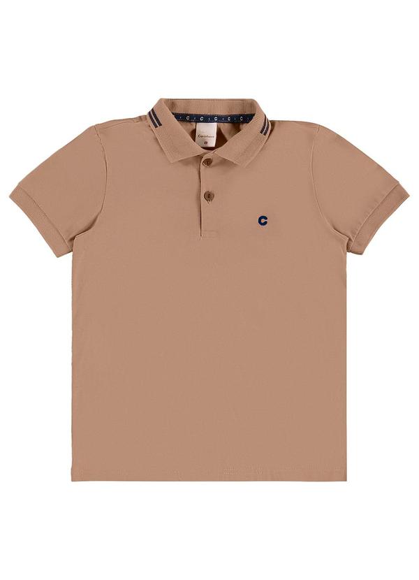 Carinhoso - Camisa Polo com Bordado Menino Bege