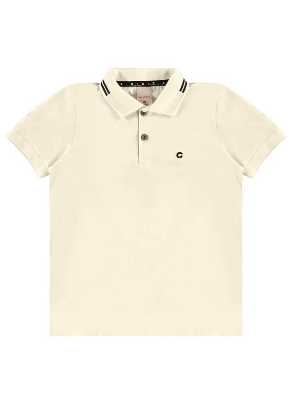 Carinhoso - Camisa Polo com Bordado Menino Bege