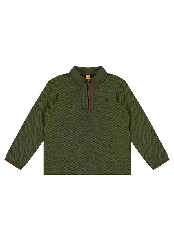 Up Baby - Camisa Polo com Zíper Verde 3