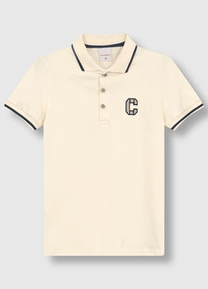 Carinhoso - Camisa Polo em Algodão com Bordado Branco - CARINHOSO