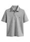 Carinhoso - Camisa Polo em Piquet Geométrico Areia - variação: Cinza Mescla