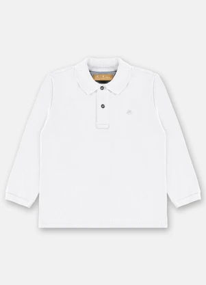 Up Baby - Camisa Polo em Piquet para Branco - UP BABY