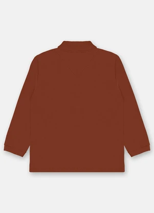 Up Baby - Camisa Polo em Piquet para Marrom - UP BABY
