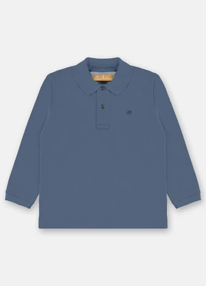 Up Baby - Camisa Polo em Piquet para Menino Azul - UP BABY