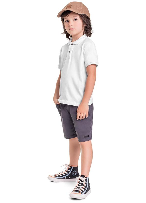 Quimby - Camisa Polo em Piquet para Menino Branco 2