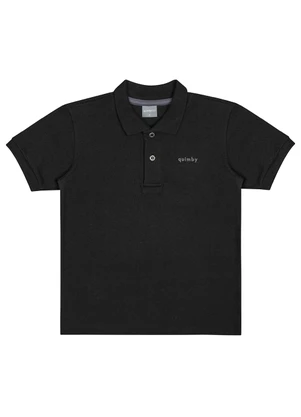 Quimby - Camisa Polo em Piquet para Menino Preto - QUIMBY