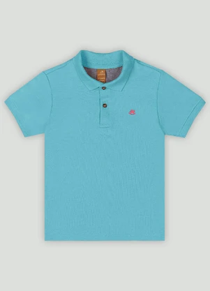 Camisa Polo em Piquet para Menino Up Baby Azul - UP BABY
