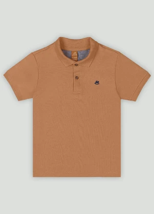 Camisa Polo em Piquet para Menino Up Baby Marrom - UP BABY