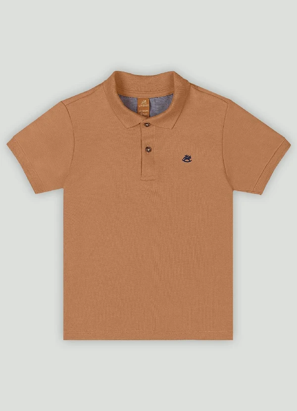 Up Baby - Camisa Polo em Piquet para Menino Up Baby Marrom