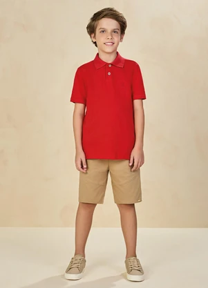 Ioluig - Camisa Polo em Piquet Vermelho - IOLUIG